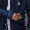 New Passenger Balsa Organic Denim Overshirt Denim Blue