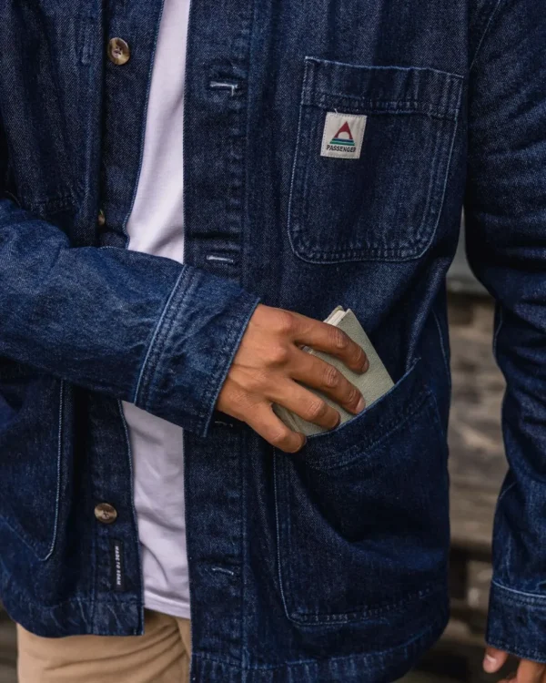 New Passenger Balsa Organic Denim Overshirt Denim Blue
