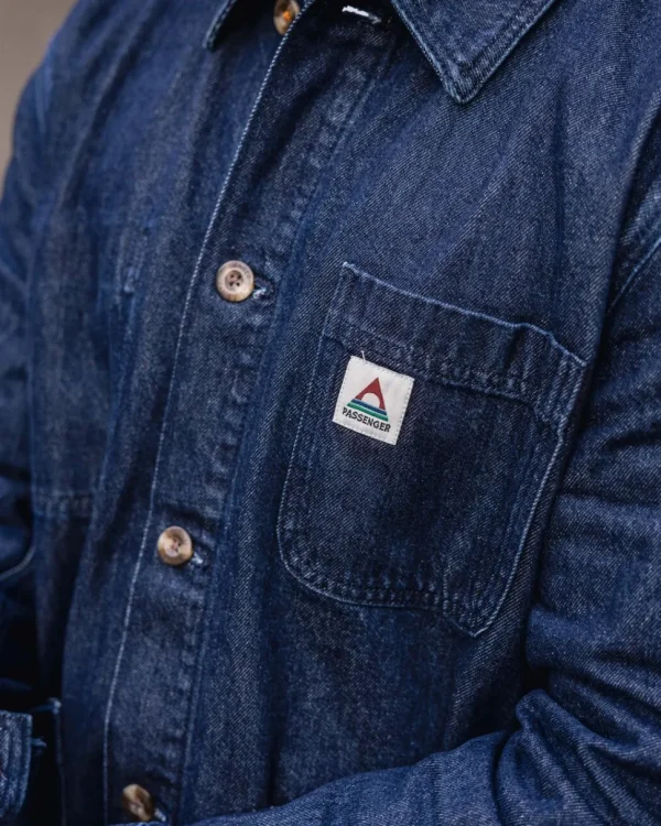 New Passenger Balsa Organic Denim Overshirt Denim Blue