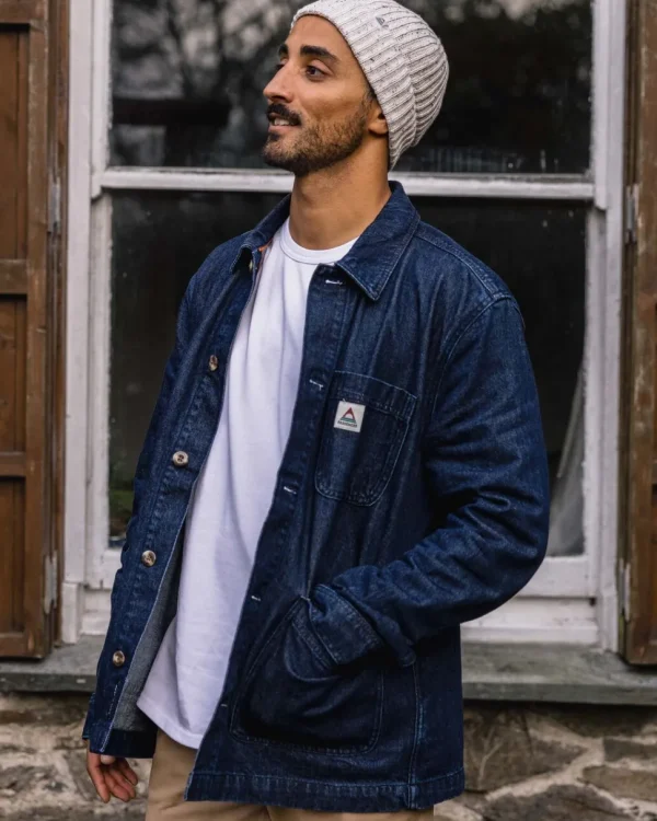 New Passenger Balsa Organic Denim Overshirt Denim Blue