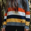 Outlet Passenger Bay Knitted Jumper Charcoal Stripe