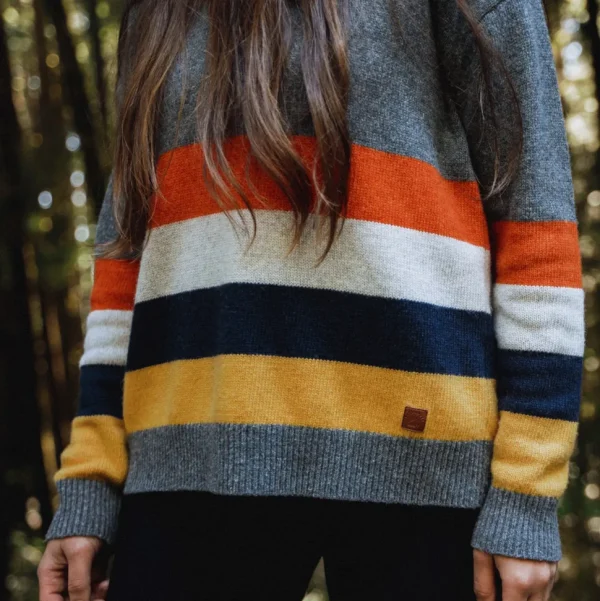 Outlet Passenger Bay Knitted Jumper Charcoal Stripe