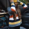 Outlet Passenger Bay Knitted Jumper Charcoal Stripe