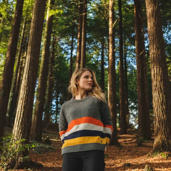 Outlet Passenger Bay Knitted Jumper Charcoal Stripe