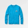 Outlet Passenger Breathe Recycled Cotton  LS T-Shirt Atlantic Blue