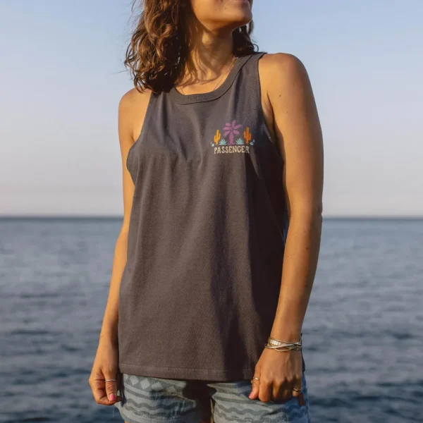 Sale Passenger Cactus Recycled Cotton Tank Top Faded Black
