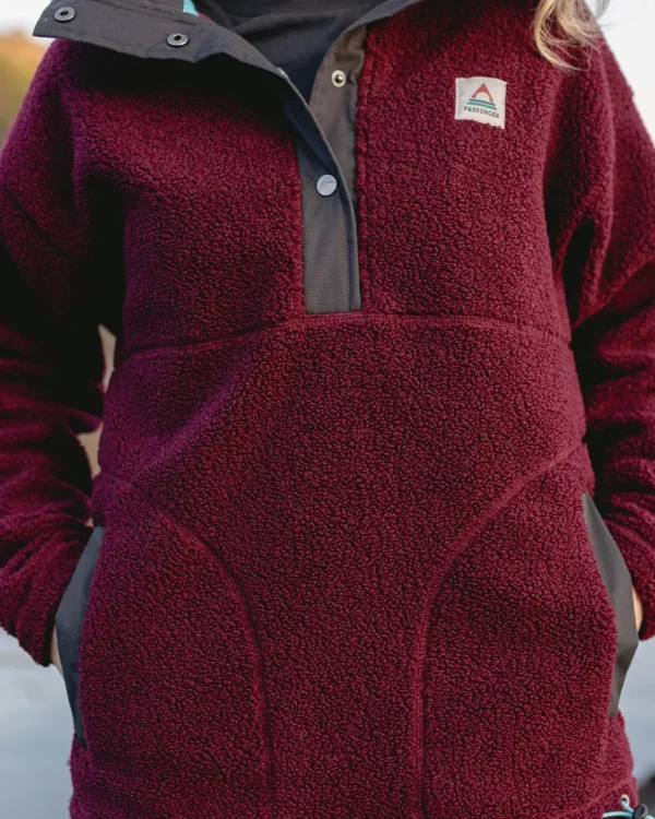 Sale Passenger Calla Hooded Recycled Polar-Lined Fleece Windsor Wine