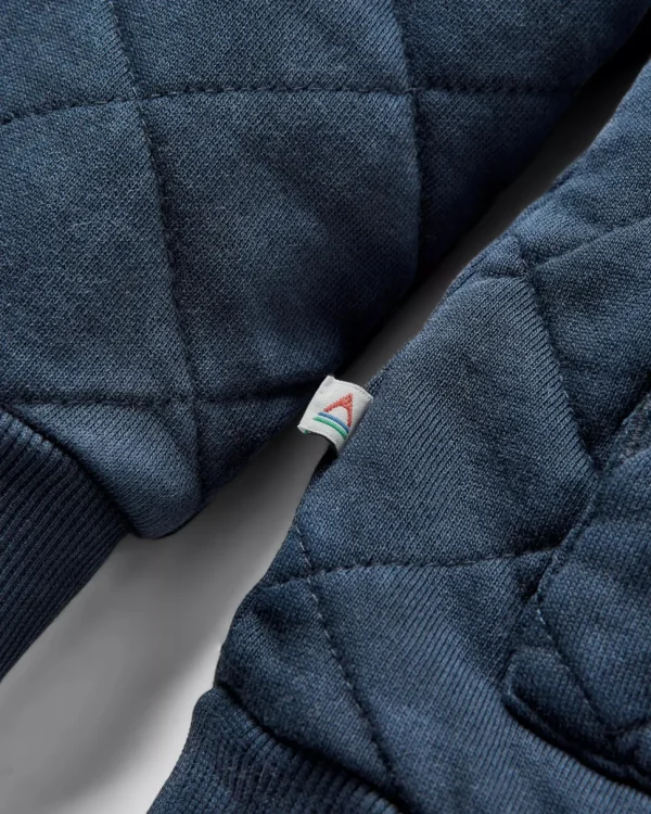 Discount Passenger Clementine Recycled Quilted Popper Up Hoodie Deep Navy