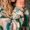 Shop Passenger Clover Recycled Deep-Pile Sherpa Fleece Homespun Blue Sea