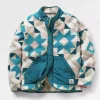 Shop Passenger Clover Recycled Deep-Pile Sherpa Fleece Homespun Blue Sea
