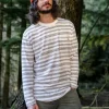 Fashion Passenger Crackle Organic Relaxed Fit LS T-Shirt White Fairisle Stripe