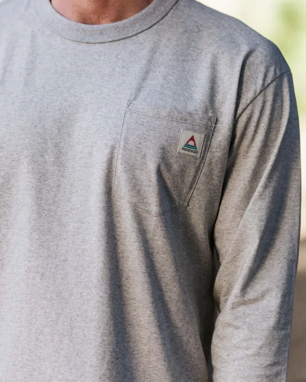 Sale Passenger Heritage Recycled Relaxed Fit LS T-Shirt Grey Marl