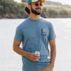 New Floris van Bommel Jibe Recycled Cotton T-Shirt Provincial Blue