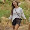 Fashion Passenger La Sarena Recycled Cotton Oversized LS T-Shirt White