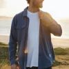 Hot Passenger Maple Grid Polar Fleece Shirt Dark Denim