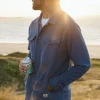 Hot Passenger Maple Grid Polar Fleece Shirt Dark Denim