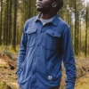 Hot Passenger Maple Grid Polar Fleece Shirt Dark Denim