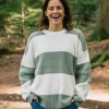 Best Sale Passenger Moments Organic Oversized Knitted Jumper Pistachio Stripe