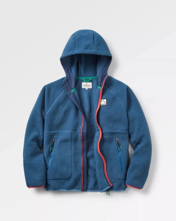 Outlet Passenger North Coast 2.0 Full Zip Recycled Sherpa Fleece Dark Denim