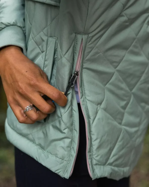 Discount Passenger Ocean Recycled Insulated 1/2 Zip Jacket Pistachio