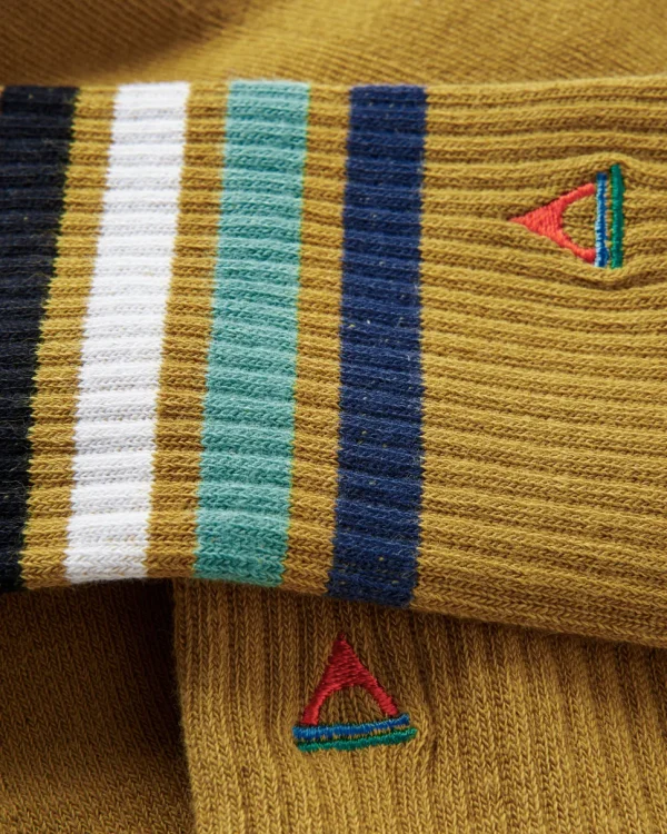 Sale Floris van Bommel Organic Midweight Crew Socks Mustard Yellow