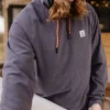 Shop Passenger Point Recycled Fleece Hoodie Charcoal