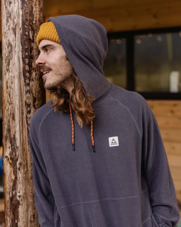 Shop Passenger Point Recycled Fleece Hoodie Charcoal