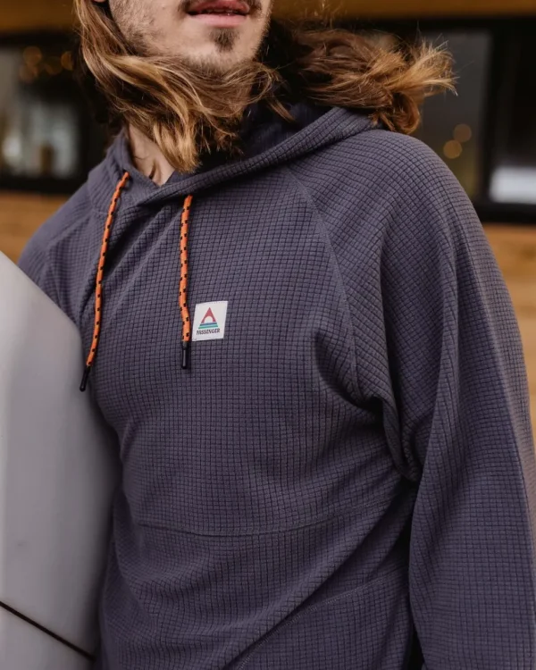 Shop Passenger Point Recycled Fleece Hoodie Charcoal