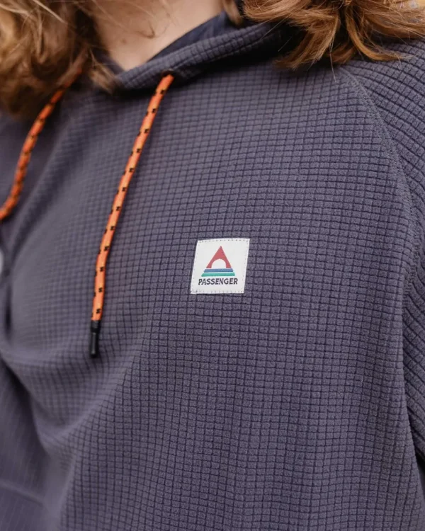 Shop Passenger Point Recycled Fleece Hoodie Charcoal