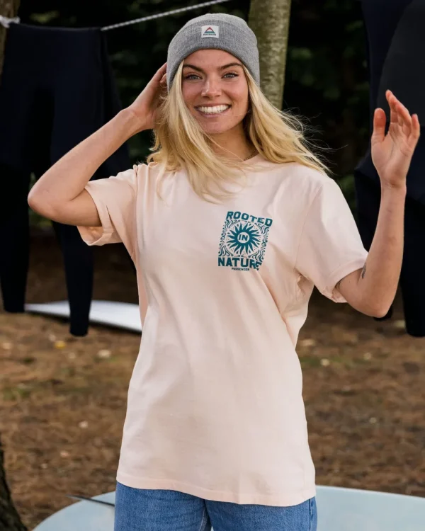 Hot Passenger Rooted In Nature Recycled Cotton T-Shirt Peach Whip