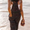 Discount Passenger Serenity Organic Cotton Dungarees Black Geo Pattern