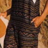 Discount Passenger Serenity Organic Cotton Dungarees Black Geo Pattern