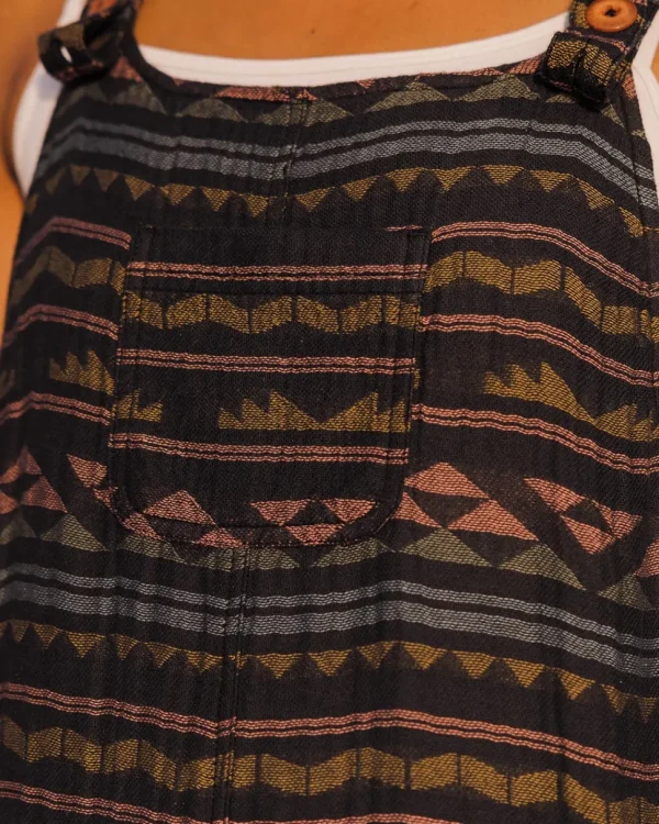 Discount Passenger Serenity Organic Cotton Dungarees Black Geo Pattern
