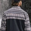 Best Sale Floris van Bommel Set Off Recycled Polar 1/4 Zip Fleece Nordic Geo Charcoal