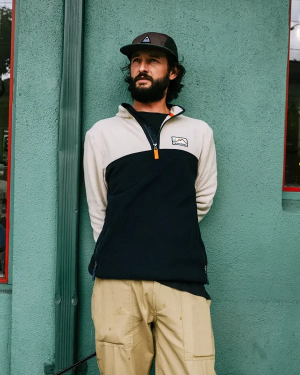 Best Sale Floris van Bommel Set Off Recycled Polar 1/4 Zip Fleece Oatmeal