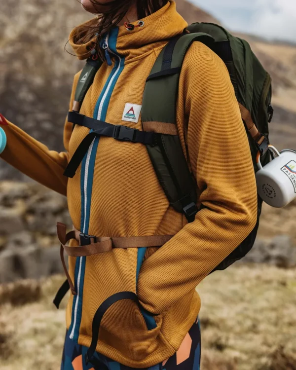 Sale Passenger Slope Hooded Recycled Fleece Dusty Ochre
