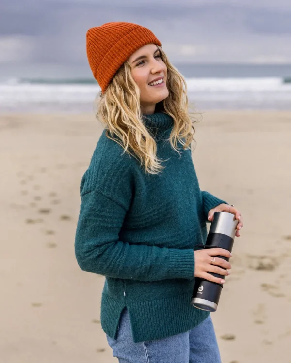 Cheap Passenger Snug Recycled Polo Neck Knitted Jumper Mediterranean