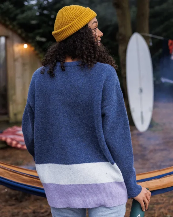 Flash Sale Passenger Vista Recycled Oversized Knitted Jumper Dark Denim