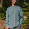 Discount Passenger Vita Organic Relaxed Fit LS T-Shirt Deep Ocean