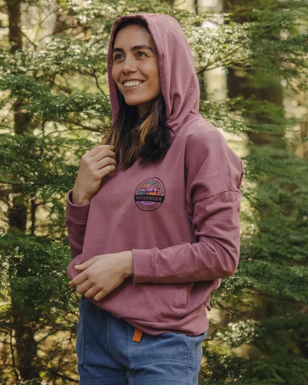 Shop Passenger Wilds Recycled Cotton Hoodie Crushed Berry