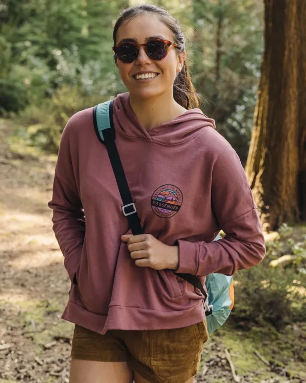 Shop Passenger Wilds Recycled Cotton Hoodie Crushed Berry