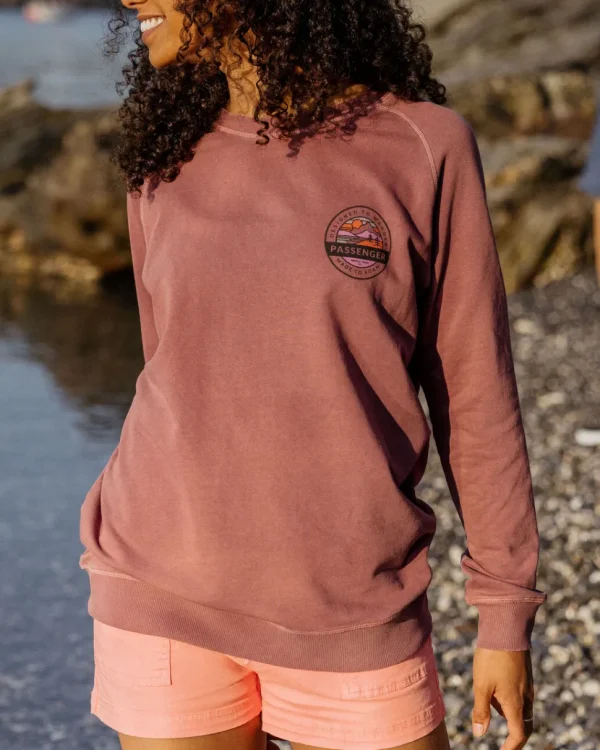 Clearance Passenger Wilds Recycled Cotton Oversized Sweatshirt Crushed Berry
