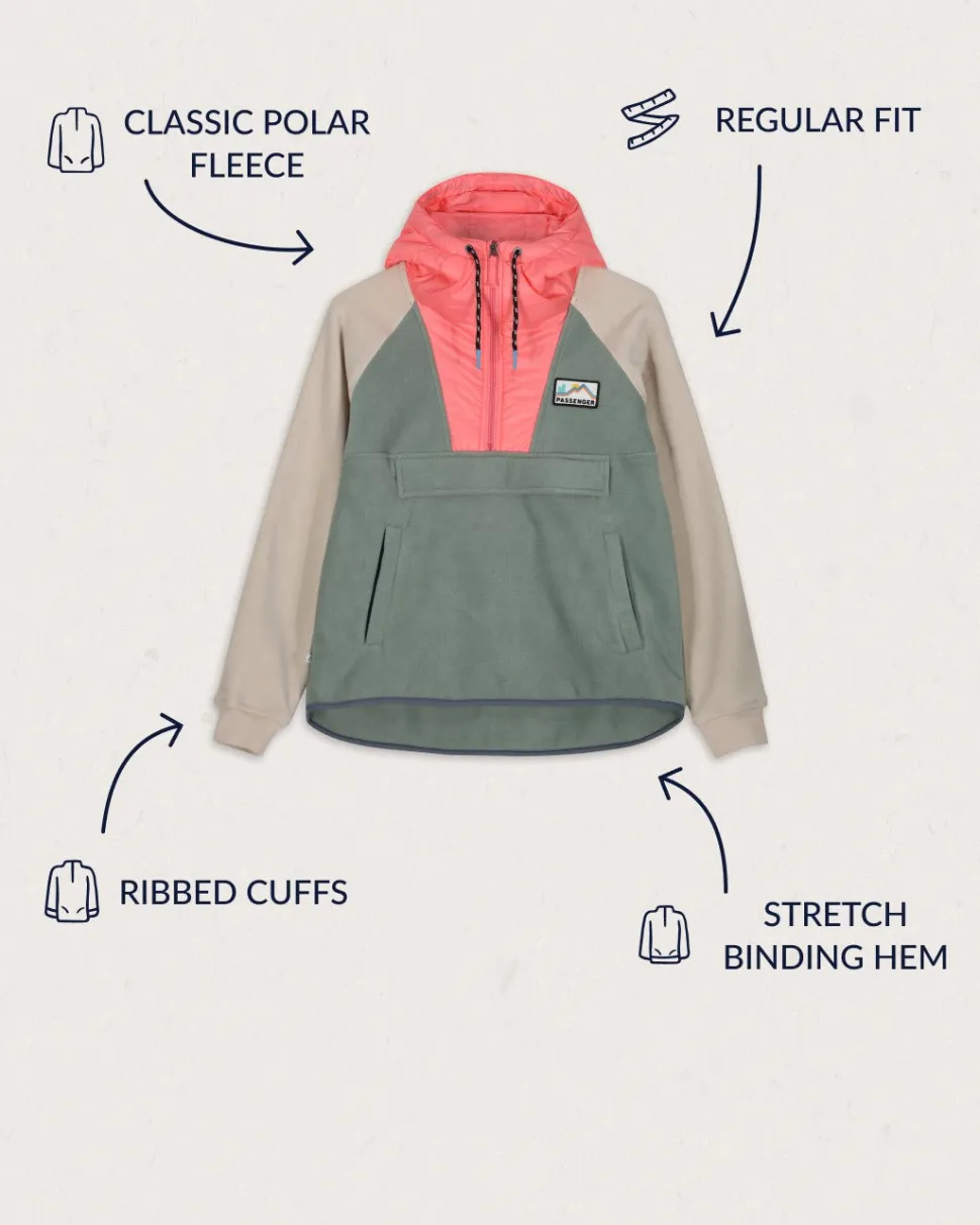 Hot Passenger Alexander Recycled Polar Hooded Fleece Pistachio