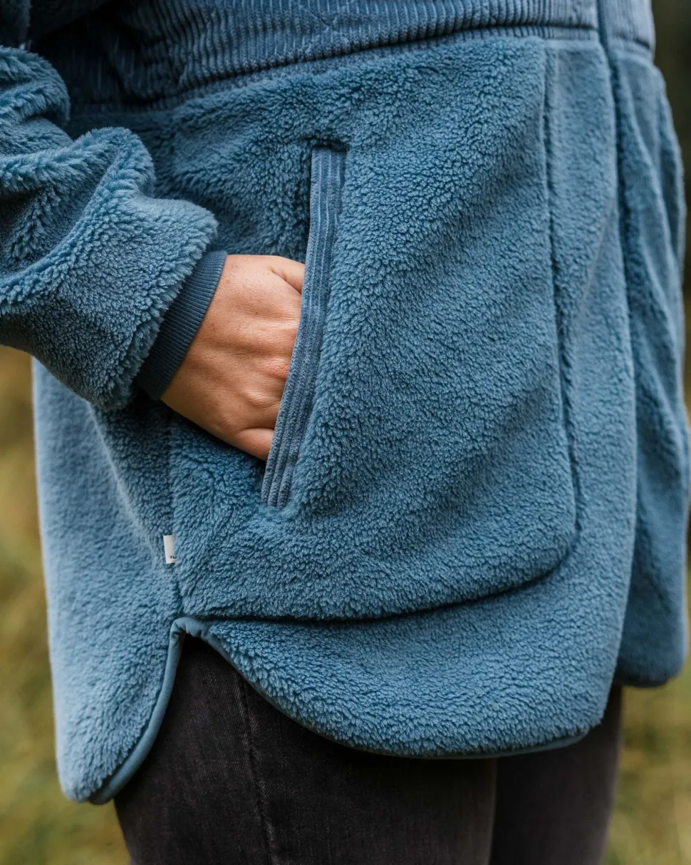 Cheap Passenger Awaken Recycled Deep-Pile Sherpa Fleece Washed Blue