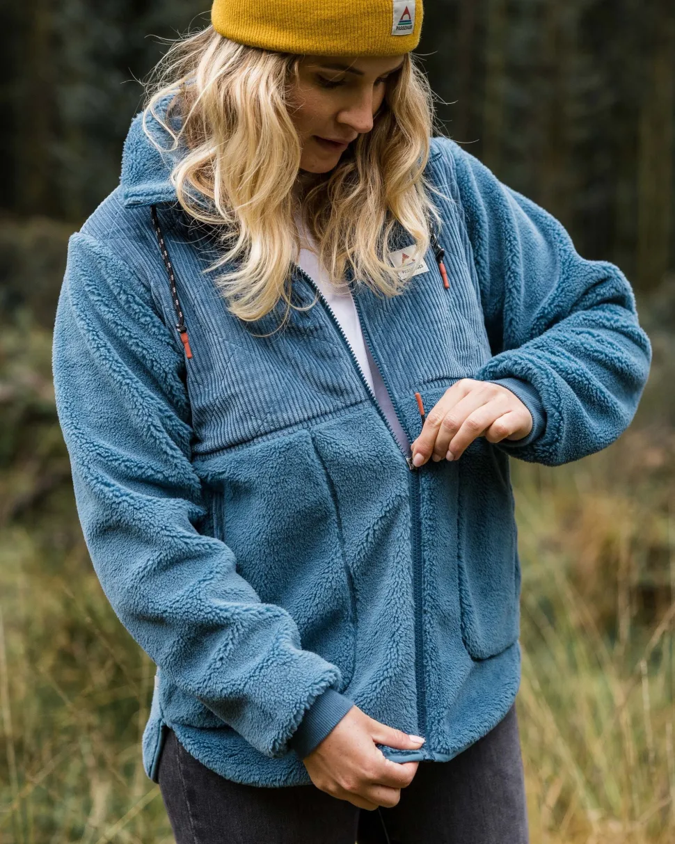 Cheap Passenger Awaken Recycled Deep-Pile Sherpa Fleece Washed Blue