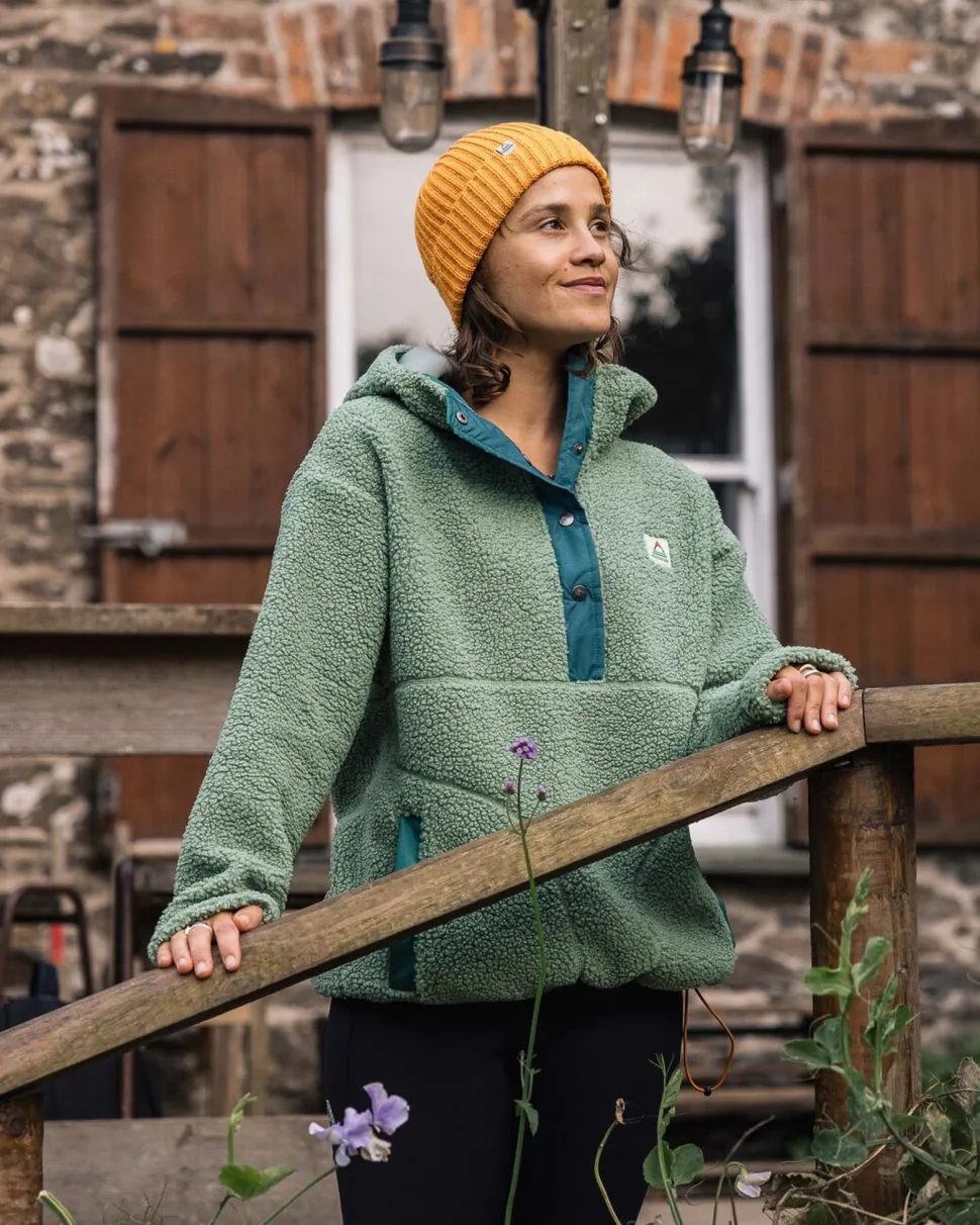 Clearance Passenger Calla Hooded Recycled Polar-Lined Fleece Pistachio