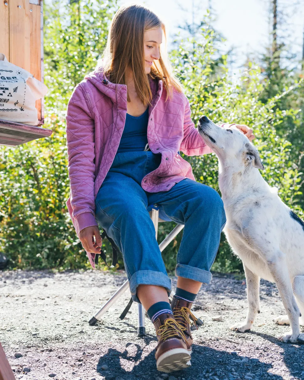 Best Sale Passenger Clementine Recycled Quilted Popper Up Hoodie Mauve Haze