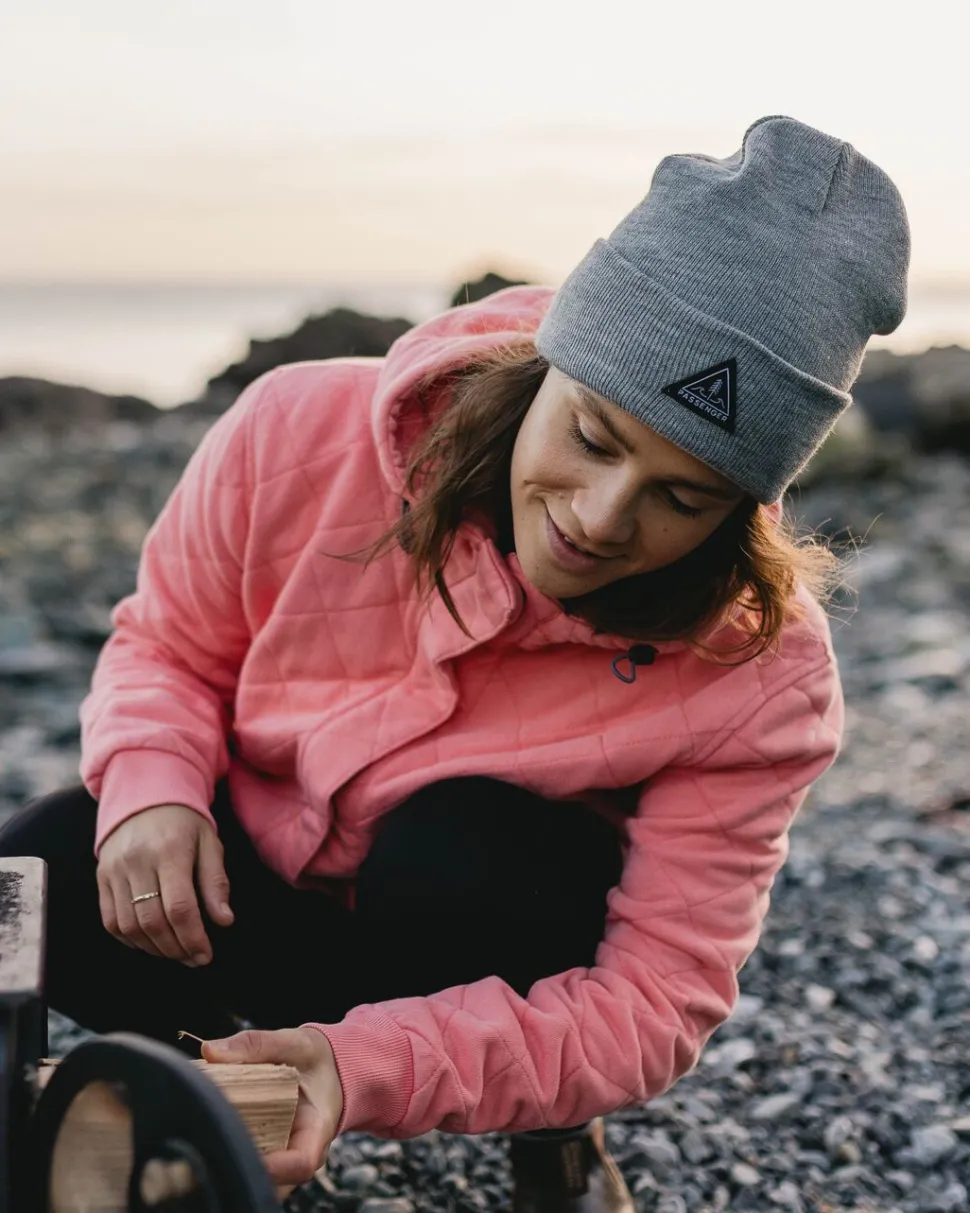 Best Sale Passenger Clementine Recycled Quilted Popper Up Hoodie Shell Pink