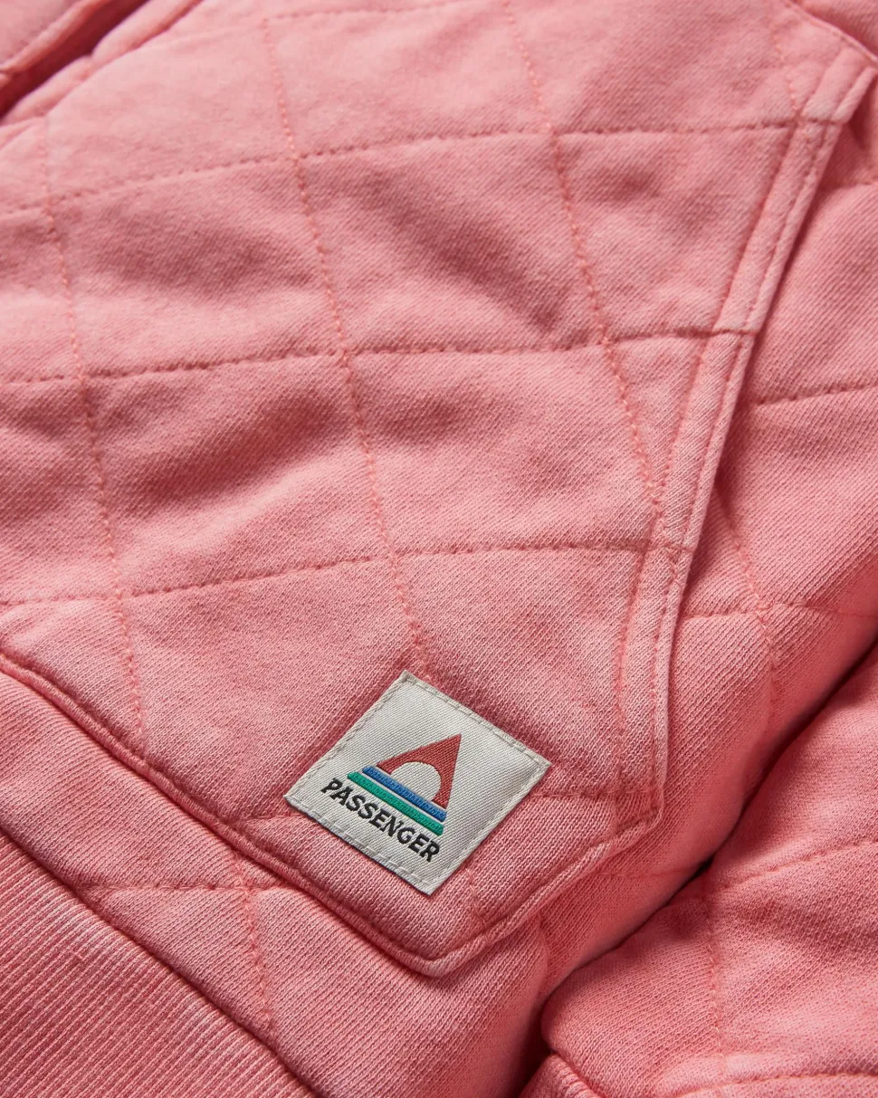 Best Sale Passenger Clementine Recycled Quilted Popper Up Hoodie Shell Pink