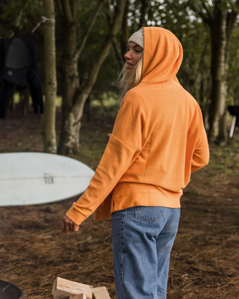 Outlet Passenger Clove Organic Cotton Textured Hoodie Apricot